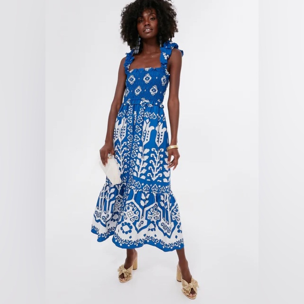 Sea New York Blue and White Floral Maxi Dress
